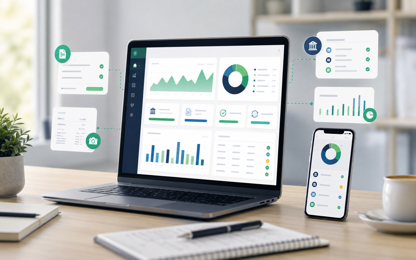 Tableau de bord illustrant les nouvelles fonctionnalités de QuickBooks en 2023